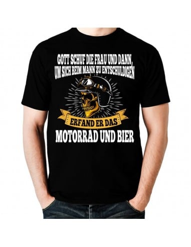 GOTT ERFAND DAS MOTORRAD UND BIER T-Shirt Hoodie Sport & Freizeit 18,90 €