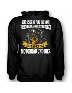 GOTT ERFAND DAS MOTORRAD UND BIER T-Shirt Hoodie Sport & Freizeit 18,90 € 2