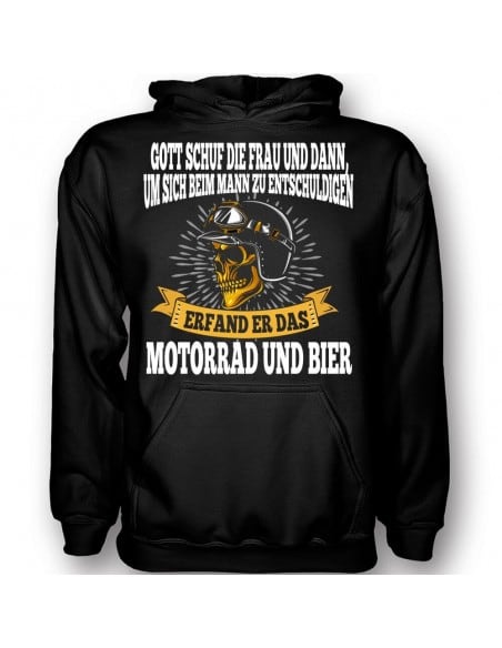 GOTT ERFAND DAS MOTORRAD UND BIER T-Shirt Hoodie Sport & Freizeit 18,90 €