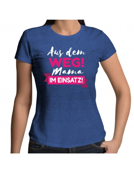 Aus dem Weg mama im Einsatz Blau meliert Shirt