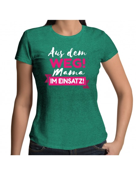 Aus dem Weg mama im Einsatz grün meliert Shirt