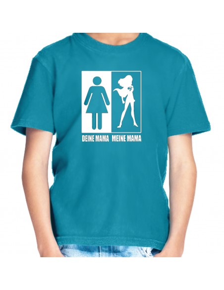 Deine Mama meine Mama Shirt Kinder blau