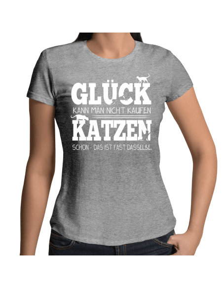 Glück kann man nicht kaufen - Katzen schon T-Shirt Hoodie Sport & Freizeit 18,90 €