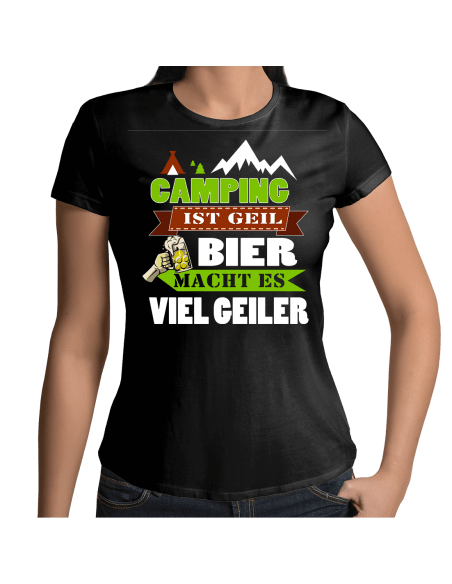 Camping ist Geil - Bier macht es viel geiler T-Shirt Hoodie Sport & Freizeit 17,90 €