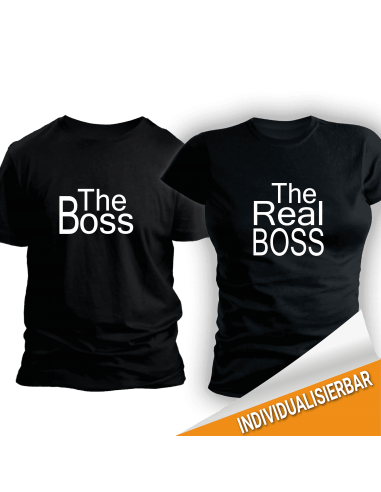 Paarshirt schwarz 2er-Set The boss The real boss T-shirt Paar-Shirts 30,00 €