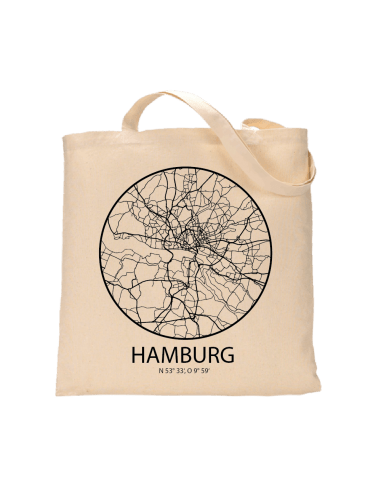 Jutebeutel nature \\"Hamburg Sky Eye Kontur\\" Zubehör & Geschenke 9,99 €