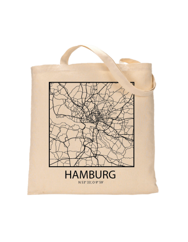 Jutebeutel nature \\"Hamburg Sky Block Kontur\\" Zubehör & Geschenke 9,99 €