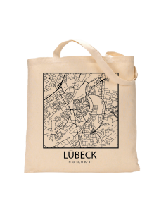 Jutebeutel nature \\"Lübeck Sky Block Kontur\\" Zubehör & Geschenke 9,99 €