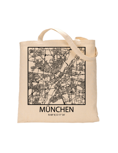 Jutebeutel nature \\"München Sky Block Kontur\\" Zubehör & Geschenke 9,99 €