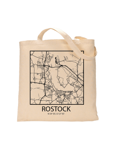 Jutebeutel nature \\"Rostock Sky Block Kontur\\" Zubehör & Geschenke 9,99 €