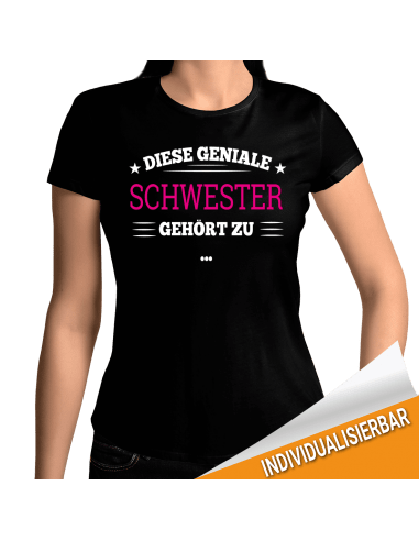 Diese geniale Schwester gehört zu... T-Shirt Hoodie Baby & Familie  18,90 €
