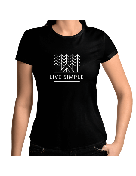 Live Simple Outdoor Camping T-Shirt Damenshirt Sport & Freizeit 18,90 €