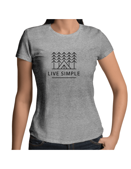 Live Simple Outdoor Camping T-Shirt Damenshirt Sport & Freizeit 18,90 €