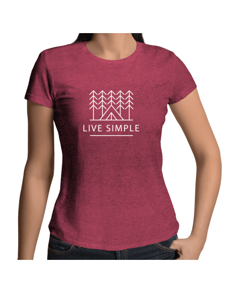 Live Simple Outdoor Camping T-Shirt Damenshirt Sport & Freizeit 18,90 €