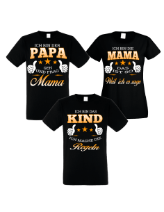 Familienshirts 3er T-Shirt Set schwarz - Regeln der Familie Baby & Familie  49,00 €