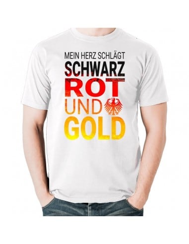 Mein Herz schlägt Schwarz Rot Gold Fussball WM T-Shirt WM Shirts 18,90 €