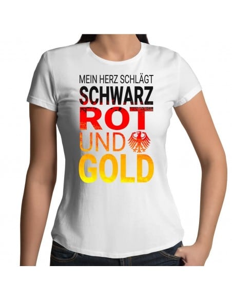 Mein Herz schlägt Schwarz Rot Gold Fussball WM T-Shirt WM Shirts 18,90 €