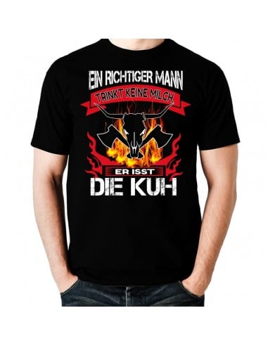 Ein Richtiger Mann trinkt keine Milch Er ist die Kuh T-Shirt Hoodie Party, Fun & Urlaub 18,90 €