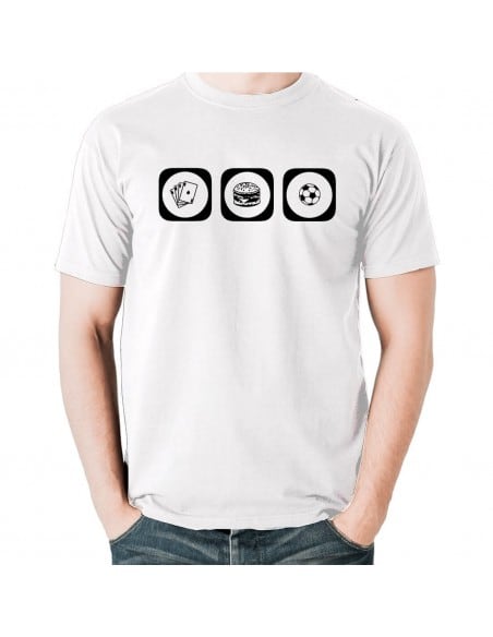 Poker, Burger & Fussball Icon T-Shirt Sport & Freizeit 18,90 €